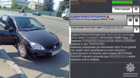 У Житомирі водій таксі сів за кермо напідпитку: пасажири викликали патрульних